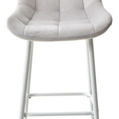 Барный стул ХОФМАН, цвет H-09 Светло-серый, велюр / белый каркас М-City в Копейске - kopejsk.mebel24.online | фото 6