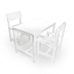 Детский растущий комплект стол и два стула  Я САМ "Лофт" (Белый, Белый) в Копейске - kopejsk.mebel24.online | фото 2