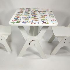 Детский растущий стол-парта и два стула Я САМ "Умка-Дуо" (Алфавит) в Копейске - kopejsk.mebel24.online | фото