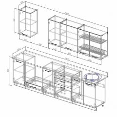 Кухонный гарнитур Антрацит 2800 (Стол. 26мм) в Копейске - kopejsk.mebel24.online | фото 2