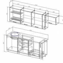 Кухонный гарнитур Лофт 2550 (Стол. 26мм) в Копейске - kopejsk.mebel24.online | фото 2