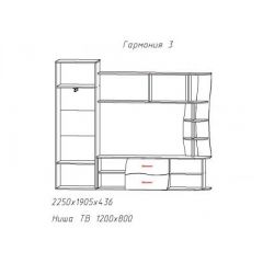 Гостиная ГАРМОНИЯ-3 (ЦРК.ГРМ.03) в Копейске - kopejsk.mebel24.online | фото 2