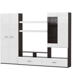 Гостиная МГС 7 Исполнение 1 (Венге/Белый глянец) в Копейске - kopejsk.mebel24.online | фото 2