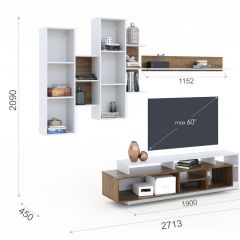 Гостиная Невио-2 Дуб крафт золотой/Белый в Копейске - kopejsk.mebel24.online | фото 2