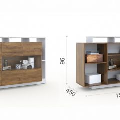 Гостиная Невио-2 + Комод 1д2в Дуб крафт золотой/Белый в Копейске - kopejsk.mebel24.online | фото 3