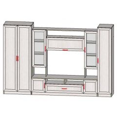 Гостиная ПРАГА-1 Анкор белый в Копейске - kopejsk.mebel24.online | фото 2