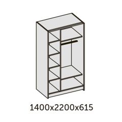 ИННЭС-5 Шкаф-купе 2-х дв. 1400 (1дв. Ф1 - бодега белая, 1дв. Ф2 - зеркало) в Копейске - kopejsk.mebel24.online | фото 2