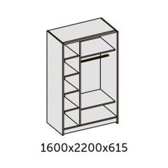 ИННЭС-5 Шкаф-купе 2-х дв. 1600 (2дв. Ф1 - венге) в Копейске - kopejsk.mebel24.online | фото 2