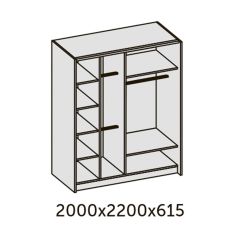 ИННЭС-5 Шкаф-купе 2-х дв. 2000 (2 дв. Ф3 - венге вст. экокожа корич) в Копейске - kopejsk.mebel24.online | фото 2