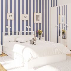 Камелия спальня № 7 Кровать 900 + Стол косметический + Зеркало + Комод, цвет белый, сп.м. 900х2000 мм., б/м, основание есть в Копейске - kopejsk.mebel24.online | фото 5
