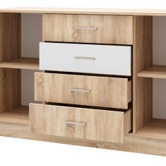 БЕАТРИС Комод К1400 (Дуб Сонома/Белый глянец) в Копейске - kopejsk.mebel24.online | фото 2