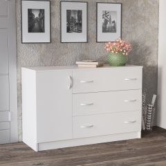 Комод Лофт (3 ящика/1 дверца) Белый в Копейске - kopejsk.mebel24.online | фото