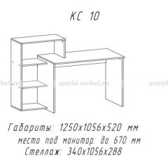 Компьютерный стол №10 (Анкор белый) в Копейске - kopejsk.mebel24.online | фото