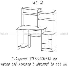 Компьютерный стол №16 (Анкор темныйанкор темный) в Копейске - kopejsk.mebel24.online | фото