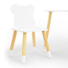 Комплект детской мебели стол и два стула Мишутка (Белый/Белый/Береза) в Копейске - kopejsk.mebel24.online | фото 1