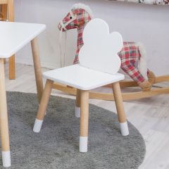 Комплект детской мебели стол и два стула Облачко (Белый/Белый/Береза) в Копейске - kopejsk.mebel24.online | фото 3
