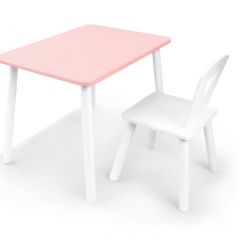 Комплект детской мебели стол и стул Корона (Розовый/Белый/Белый) в Копейске - kopejsk.mebel24.online | фото 2