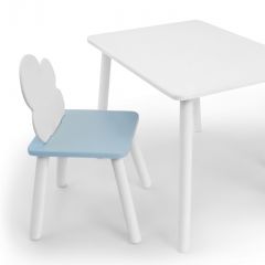 Комплект детской мебели стол и стул Облачко (Белый/Голубой/Белый) в Копейске - kopejsk.mebel24.online | фото 1