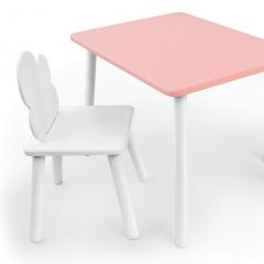 Комплект детской мебели стол и стул Облачко (Розывый/Белый/Белый) в Копейске - kopejsk.mebel24.online | фото