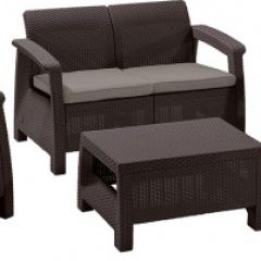 Комплект мебели Корфу сет (Corfu set) коричневый - серо-бежевый * в Копейске - kopejsk.mebel24.online | фото