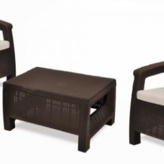 Комплект мебели Корфу Уикенд (Corfu Weekend) коричневый - серо-бежевый * в Копейске - kopejsk.mebel24.online | фото 1
