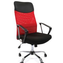 Кресло для руководителя CHAIRMAN 610 N (15-21 черный/сетка красный) в Копейске - kopejsk.mebel24.online | фото
