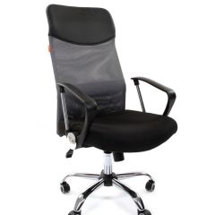 Кресло для руководителя CHAIRMAN 610 N(15-21 черный/сетка серый) в Копейске - kopejsk.mebel24.online | фото