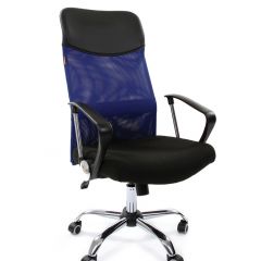 Кресло для руководителя CHAIRMAN 610 N (15-21 черный/сетка синий) в Копейске - kopejsk.mebel24.online | фото