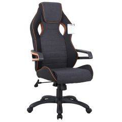 Кресло компьютерное BRABIX Techno Pro GM-003 (ткань черное/серое, вставки оранжевые) 531813 в Копейске - kopejsk.mebel24.online | фото