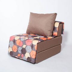 Кресло-кровать бескаркасное Харви (коричневый-геометрия браун) в Копейске - kopejsk.mebel24.online | фото