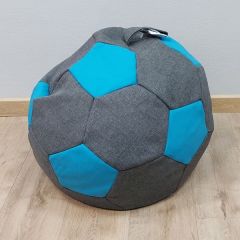 Кресло-мешок Мяч S (Savana Grey-Neo Azure) в Копейске - kopejsk.mebel24.online | фото