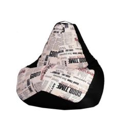 Кресло-мешок XL Газета-Black в Копейске - kopejsk.mebel24.online | фото