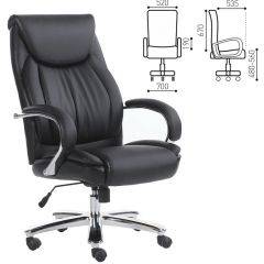 Кресло офисное BRABIX "Advance EX-575" (хром/экокожа/черное) 531825 в Копейске - kopejsk.mebel24.online | фото 1