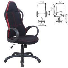 Кресло офисное BRABIX PREMIUM "Force EX-516" (ткань черное/вставки красные) 531571 в Копейске - kopejsk.mebel24.online | фото