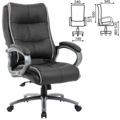 Кресло офисное BRABIX PREMIUM "Strong HD-009" (экокожа черная, ткань серая) 531945 в Копейске - kopejsk.mebel24.online | фото 2
