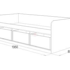 Кровать-8 одинарная с 3-мя ящиками (800*1900) ЛДСП в Копейске - kopejsk.mebel24.online | фото 3