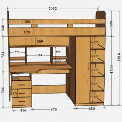 Кровать-чердак Аракс в Копейске - kopejsk.mebel24.online | фото 4