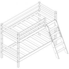 Кровать низкая с наклонной лестницей Соня (Вариант 12) в Копейске - kopejsk.mebel24.online | фото 3