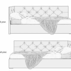 Кровать угловая Лэсли интерьерная +основание (120х200) в Копейске - kopejsk.mebel24.online | фото 2
