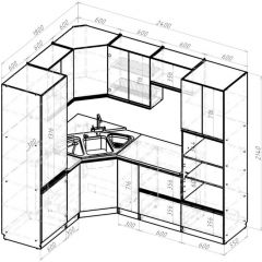 Кухонный гарнитур Адажио оптима 1800х2400 мм в Копейске - kopejsk.mebel24.online | фото 2