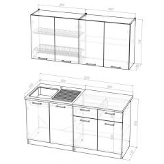 Кухонный гарнитур Лариса стандарт 2 1600 мм в Копейске - kopejsk.mebel24.online | фото 2