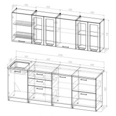 Кухонный гарнитур Лоретта компакт 2200 мм в Копейске - kopejsk.mebel24.online | фото 2