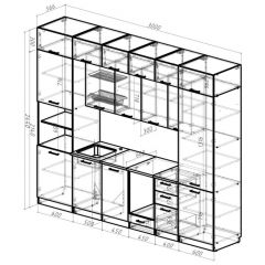 Кухонный гарнитур Сапфир 2 экстра 3000 мм в Копейске - kopejsk.mebel24.online | фото 2