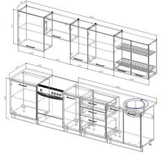 Кухонный гарнитур Вегас 3000 (Стол. 26мм) в Копейске - kopejsk.mebel24.online | фото 2