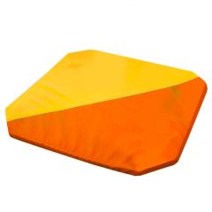 Мат гимнастический 1,3x1,3x0,05м складной скошенные углы цв.оранжевый-желтый в Копейске - kopejsk.mebel24.online | фото