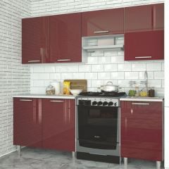 Модульная кухня Танго бордо в Копейске - kopejsk.mebel24.online | фото