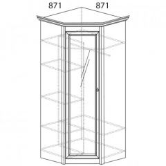 Шкаф угловой №641 "Флоренция" Фасад глухой (угол 871*871) Дуб оксфорд в Копейске - kopejsk.mebel24.online | фото 2