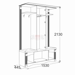 Прихожая Саша - 17 в Копейске - kopejsk.mebel24.online | фото 2