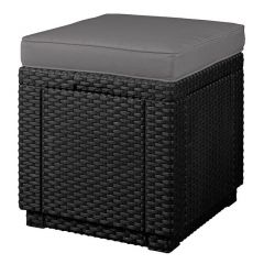 Пуфик Куб с подушкой (Cube with cushion) графит - прохладный серый в Копейске - kopejsk.mebel24.online | фото 1
