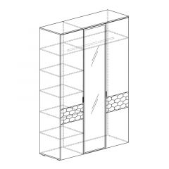 Шкаф 3-дверный с зеркалом Дели №71 белый софт-тач в Копейске - kopejsk.mebel24.online | фото 2